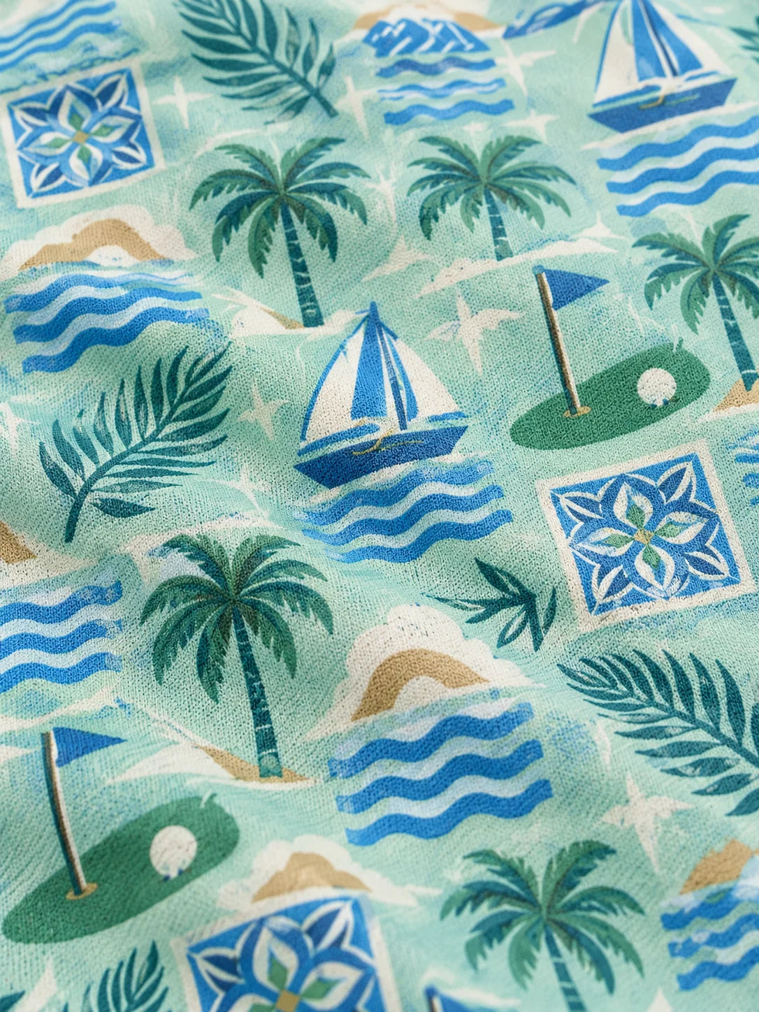 Seaside Tropical Golf-Poloshirt
