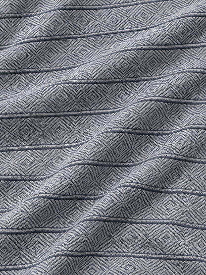 Performance-Pullover mit Viertelreißverschluss und blauem Rautenstreifenmuster