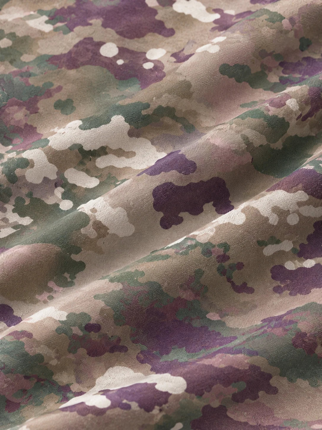 Vintage-Camouflage-Performance-Pullover mit kurzem Reißverschluss