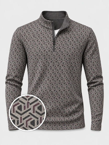 Modern Geo Performance Golf Quarter-Zip Pullover