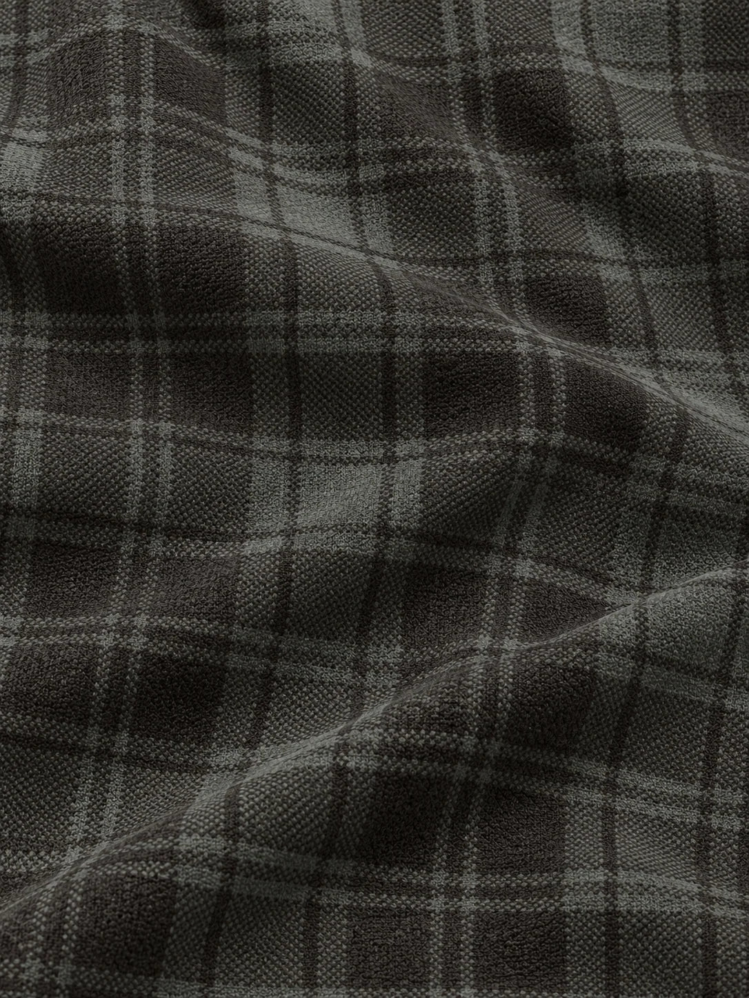 Golf-Pullover mit Viertelreißverschluss und Karomuster in Anthrazit und Olivgrün