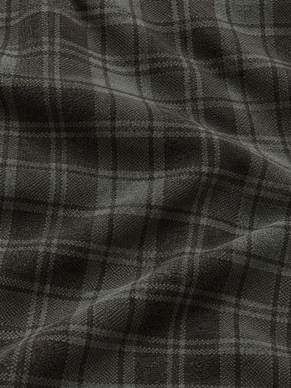 Golf-Pullover mit Viertelreißverschluss und Karomuster in Anthrazit und Olivgrün