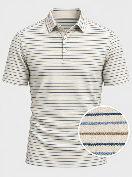 Seaside Pinstripe Performance-Golfpoloshirt