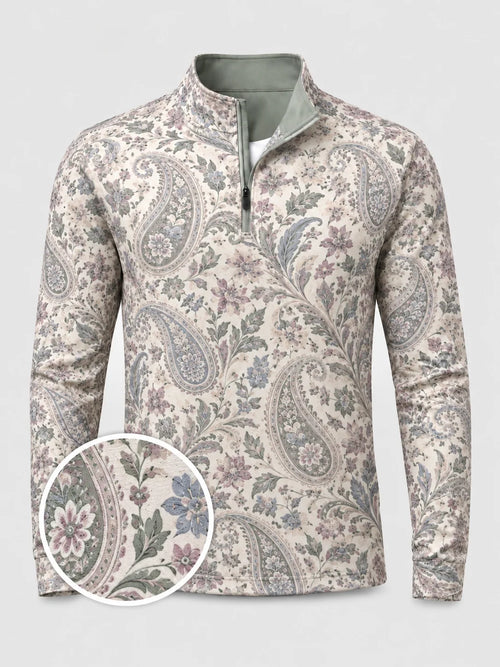Garden Paisley Golf Quarter-Zip-Pullover