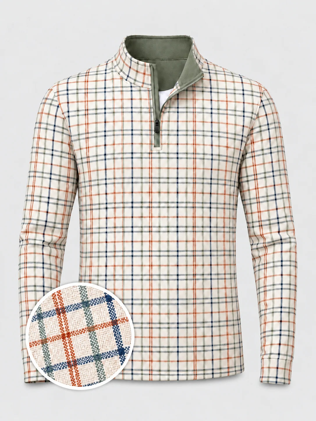 Harbor Check Golf Quarter-Zip-Pullover