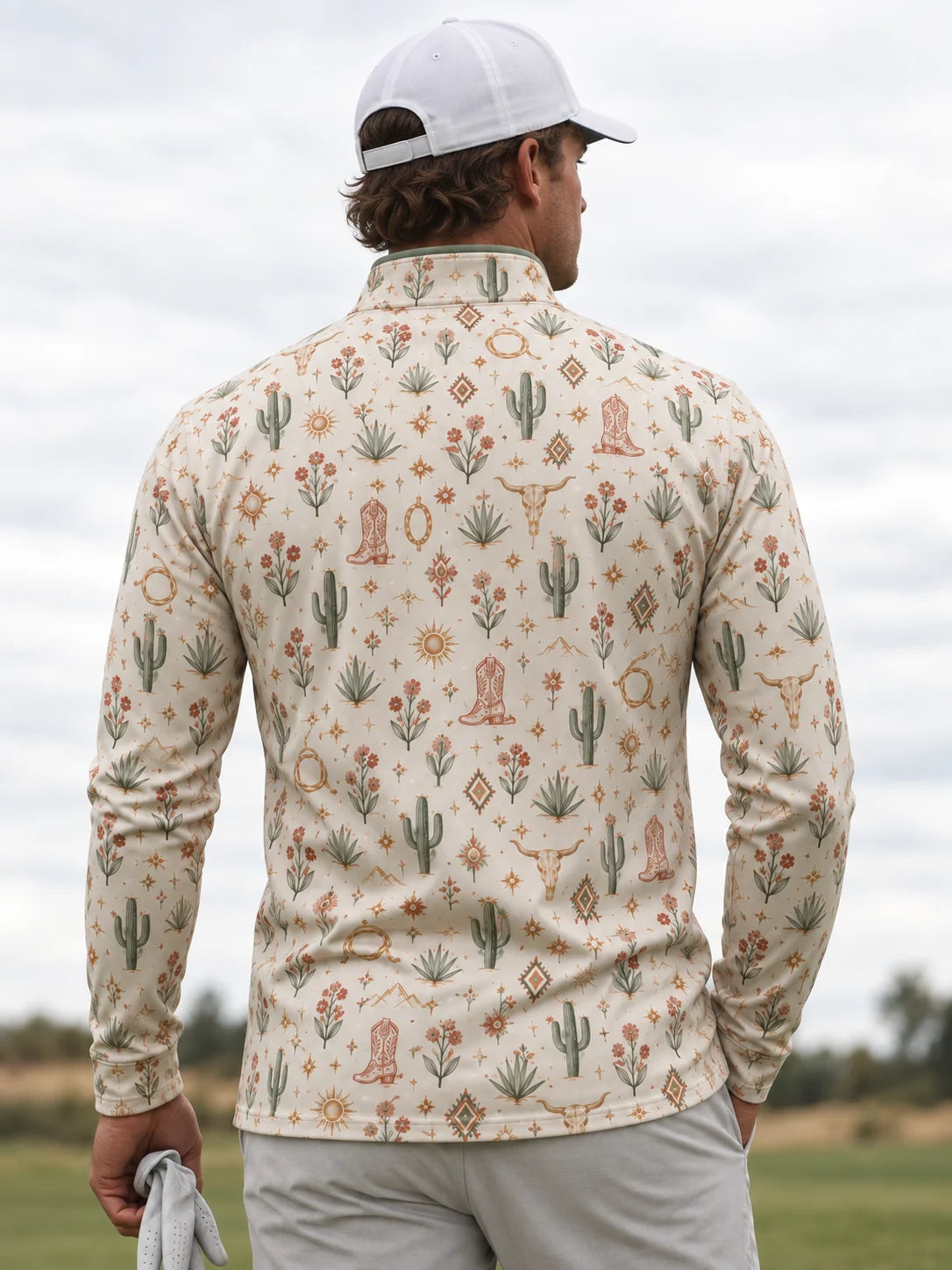 Desert Bloom Western-Pullover mit kurzem Reißverschluss