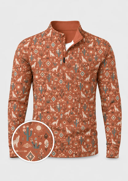 Desert Moon Southwest-Pullover mit kurzem Reißverschluss