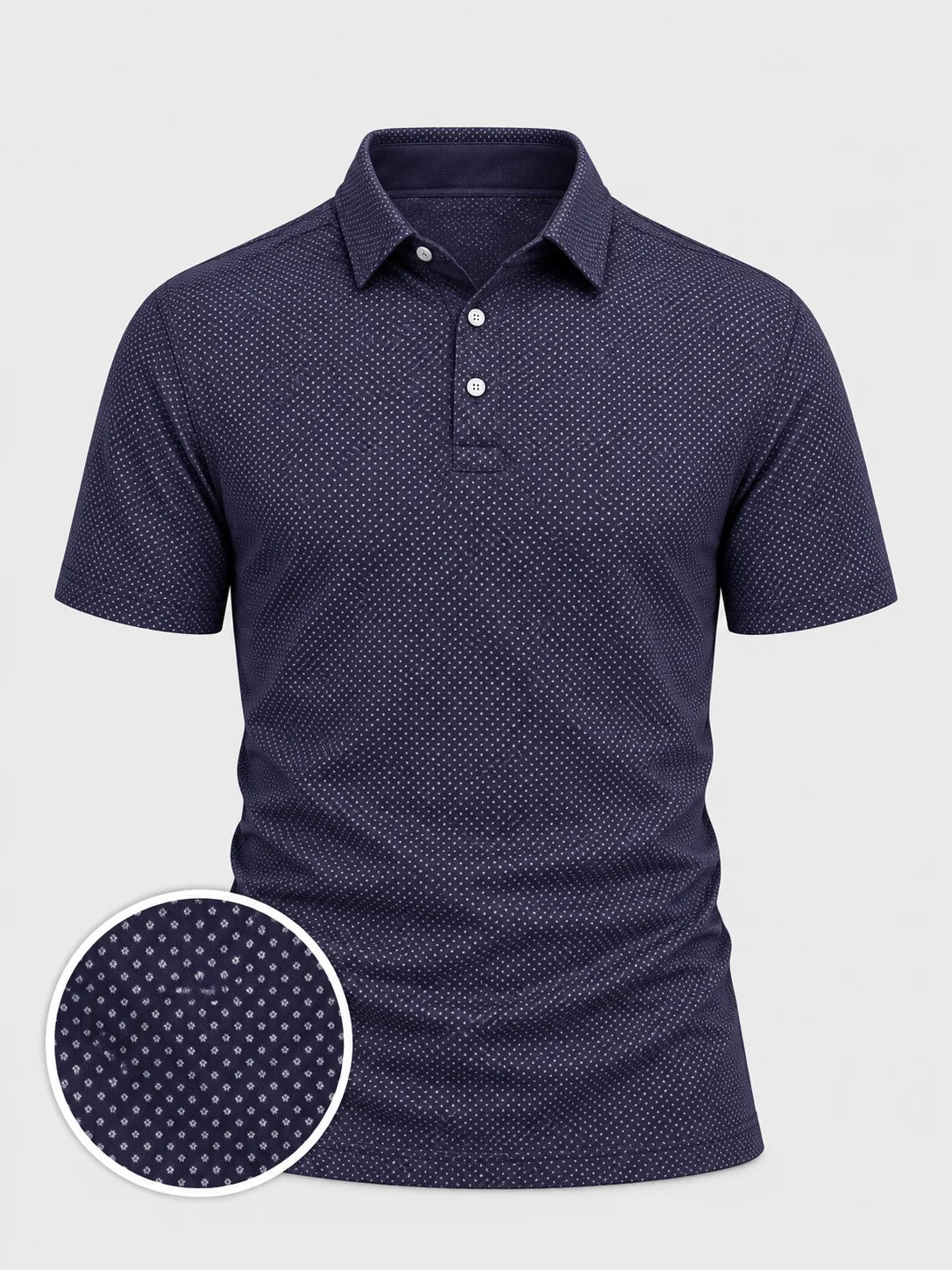 Navy Micro Dot Performance-Golf-Poloshirt