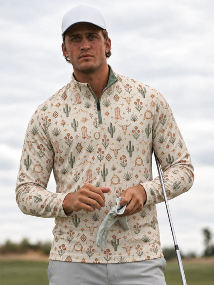 Desert Bloom Western-Pullover mit kurzem Reißverschluss