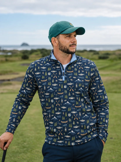 Lake & Pine Angler-Pullover mit kurzem Reißverschluss